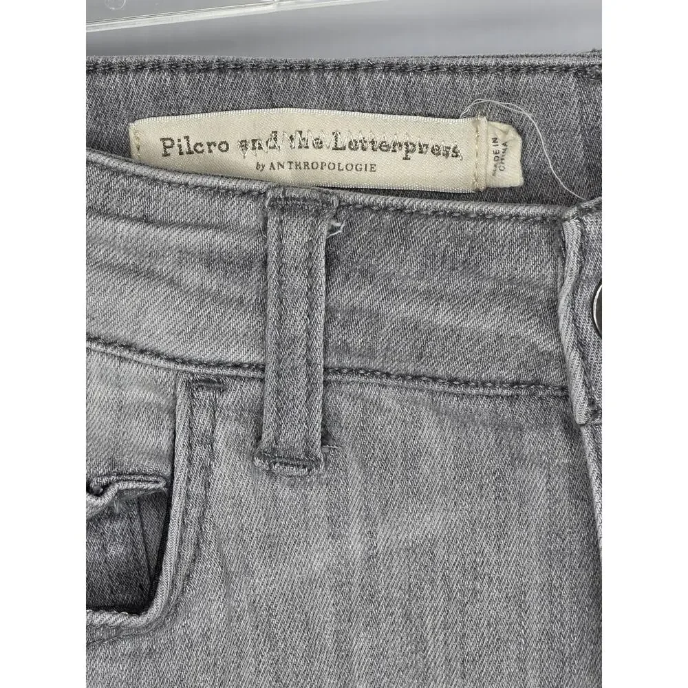 ​Pilcro and the Letterpress 28 High-Rise Skinny Gray Jeans Anthropologie staple